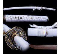 HJHUUA Espadas samuráis de Palisandro Natural de 103cm,Katana de Madera Blanca,bokken Hecho a Mano para Cosplay,Fiestas,práctica de Kendo,Regalos,Decoraciones