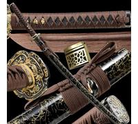 HJHUUA Katana de Madera con Vaina -103cm,Espada samurái de Madera de wengué Natural,Kendo Bokken Hecho a Mano para Cosplay,utilería,Regalos,colección,Entrenamiento