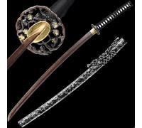 HJHUUA Katana De Madera con Vaina,Práctica De Artes Marciales Kendo,Accesorios De Cosplay,Bokken Hecho A Mano De 103cm,Espadas Samurai De Madera
