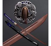 HJHUUA Katana de Madera de wengué Natural de 103cm,bokken Hecho a Mano,Espadas samuráis de Madera,Espada de Entrenamiento de Madera para decoración,Cosplay,Kendo,Regalos,Festivales