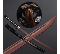 HJHUUA Katana de Madera de wengué Natural de 103cm,bokken Hecho a Mano,Espadas samuráis de Madera,Espada de Entrenamiento de Madera para decoración,Cosplay,Kendo,Regalos,Festivales