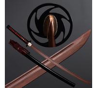 HJHUUA Katana de Madera de wengué Natural de 103cm,bokken Hecho a Mano,Espadas samuráis de Madera,Espada de Entrenamiento de Madera para decoración,Cosplay,Kendo,Regalos,Festivales
