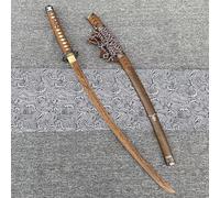 HJHUUA Katana de Madera Hecha a Mano de 103 cm,Material de Madera Natural de wengué,Espada samurái de Madera Japonesa para Kendo,Entrenamiento,coleccionismo,exhibición,decoración,Cosplay