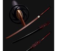 HJHUUA Katana de Madera,Hoja de Palisandro Natural,Bokken Hecho a Mano,Vaina de Pintura en Aerosol de Madera Maciza,Espada samurái de Madera de 103 cm para Cosplay,Kendo,Regalos