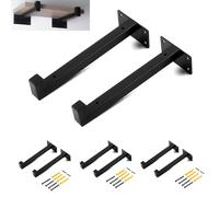 HJHUUA Paquete de 6 Marcos de Soporte de Metal Negro,Soporte de Montaje en Pared,estantes de Almacenamiento de Pared,Soporte Fijo para Cocina,Sala de Estar,cafetería,Estudio