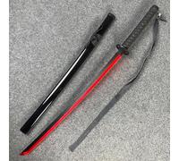 HJHUUA Sable de luz de 100 cm,Katana de Madera,Bokken Hecho a Mano con Banda Luminosa,Katana de bambú para Entrenamiento de Kendo,Cosplay,Fiesta,Regalo (Negro,Blanco)