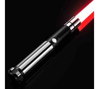 HJHUUA Sable de luz Profesional de Duelo Pesado,16 Colores RGB,Cambio de Color Infinito,4 Juegos de Fuentes de Sonido,sables de luz metálicos para Regalo,Cosplay,Accesorios y Fiestas.