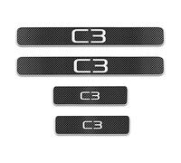 HJHYYHG 4Piezas Pegatina para umbral de Coche, para Citroen C3 Aircross C3 Picasso 2009-2023 Pegatinas de Pedal Estribos de Umbral de Puerta de Coche Antiarañazos