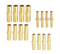 HJIAMA 12 Piezas Conector Manguera de Latón, Latón Entronque Manguera, Rango Interfaz 6 mm/8 mm/10 mm/12 mm, Conectores de Manguera Juego, para Conexión y Reparación Tuberías