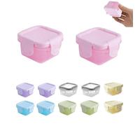 HJIAMA 12 Piezas Contenedor de Plástico, 60ML Recipiente de Snack, Diseño Hebilla, Empaquetado Individualmente, Recipientes Pequeños con Tapas, para Familia y Camping