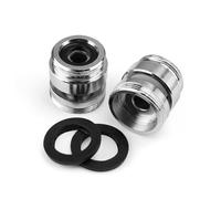 HJIAMA 2 Piezas Adaptador Grifo Ducha, Adaptador Grifo Cocina Manguera Rotación 360°, Rosca Exterior M22 a M24, con Junta Goma Adaptador Manguera Grifo para Fregadero Cocina, Baño