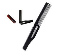 HJIAMA 2 Piezas Peine Plegable, Peine Bolsillo, Diseño Plegable, Negro, Marrón, con Gancho de Aleación, Cepillo Pelo Viaje, Adecuado para Cortes de Pelo Diarios