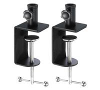 HJIAMA 2 Piezas Soporte Abrazadera C, Aleación Aluminio Abrazadera de Brazos de Mesa, Rotación Asistida Doble Bola, con Base Esponja Abrazadera de Mesa, para Banco Trabajo Escritorio Mesita Noche