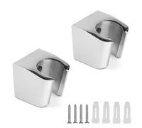 HJIAMA 2 Piezas Soporte Alcachofa Ducha, Soporte Para Ducha de Baño con Tornillos, Plateado Soporte de Ducha Pared, para Colocar Cabezales Ducha y Barras Ducha Baños