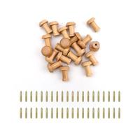 HJIAMA 20 Piezas Gancho Pared, Forma Hongo Lisa Hat Hooks, Orificios para Tornillos Parte Inferior, Perchero Madera Pared con Tornillos, para Colgar Sombreros, Ropa y Toallas