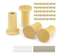 HJIAMA 20 Piezas Gancho Perchero, Perchero Madera Pared, Superficie Lisa, Diseño en Forma de T, con Tornillos, Gancho Pared, para Colgar Ropa, Sombreros, Toallas