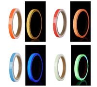 HJIAMA 4 Piezas Cinta Reflectante Adhesiva, 1 x 300 cm Cinta Luminosa, Cinta Fluorescente Adhesiva, Luz Fluorescente Larga Duración, para Decoración Artesanal Advertencia Pared