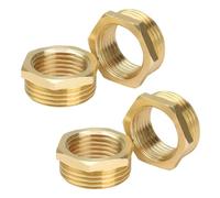 HJIAMA 4 piezas Conectores Reductores de Latón, Reductor 3/4" a 1/2", Proceso de Pulido, Reduccion Laton 1/2" a 3/4", Adecuado para Sistemas de Suministro de Agua, Conexiones de Tuberías