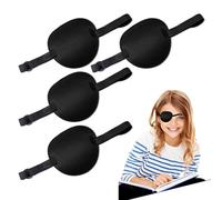 HJIAMA 4 Piezas Parche ojo, Ajustable de 32 a 65 cm, Parche ojo Adulto, Diseño de Ranura, Equipadas con Hebillas, Adecuado para Juegos de Roles, Accesorios de Disfraces