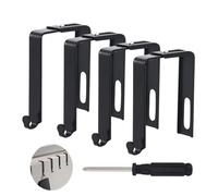 HJIAMA 4 Piezas Percha Puerta, Metal Colgador Puerta Ajustable, Perchero Puerta con Tornillos y Destornillador, Ganchos para Colgar Negro
