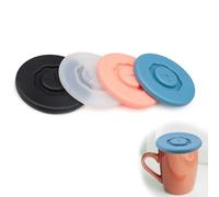 HJIAMA 4 Piezas Silicone Can Lids, Tapas Silicona con Orificios Transversales, Tapas Silicona Ajustables Cocina Reutilizable, para Vasos Vidrio, Tazas Café, Vasos Agua