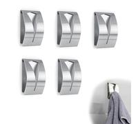 HJIAMA 5 Piezas Colgador Trapos Cocina, Colgador Toalla Baño Autoadhesivo, Toalleros de Baño sin Taladro Independiente, No Requiere Perforación, Simple Elegante, para Cocina, Baño, Sala Estar
