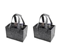 HJIAMA Bolsa Botella Vino 2 Piezas, Tela Fieltro Bolsa de Fieltro, no Propensa Hacer Bolitas, 6 Compartimentos Bolsas para Botellas, para Envolver Regalos, Almacenamiento Vino, 25 x 16 x 18 cm