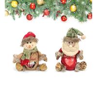 HJIAMA Bolsas Regalo Navidad, 2 Piezas Navidad Bolsas de Regalo, Forma de Muñeco de Nieve de Papá Noel, con Cremallera Bolsas para Regalos, para Navidad, Nochebuena, Boda, Cumpleaños