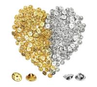 HJIAMA Broche Cierre Clip 200 Piezas Alfileres Cierres, Pin Oro/Plata Cierres de Mariposa Accesorios Joyería Cierre Mariposa Hebilla Práctica Sujetar Objetos Rápidamente
