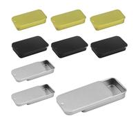 HJIAMA Cajas Pequeñas 9 Piezas, Caja Vacía Lata, Superficie Esmerilada, Caja de Metal Portátil, Diseño Push-Pulln, Adecuado para Guardar Cuentas, Monedas, Dulces, Pastillas (6×3×1,5 cm)