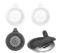 HJIAMA Colador Fregadero, 4 Piezas Filtro Desague Ducha, Ventosa Filtro Fregadero, Antiobstrucción, Sifón Silicona, Colador Fregadero, para Baño, Cocina