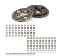 HJIAMA Embellecedor Cerradura Puerta, 100 Piezas Doble Agujero Redondo Escudo Cerradura, Cubierta de Cerradura de Puerta con Tornillos, Ojo de Cerradura para Colgar Espejos Marcos Fotos