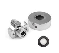 HJIAMA Excentricas grifo, Adaptador grifo ducha, Ajuste el ángulo de 0 a 40°, Galvanoplastia, con Cubierta Decorativa, Adaptador Grifo Ducha, Embellecedor grifo ducha