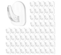 HJIAMA Ganchos Adhesivos Transparentes para Pared, 60 Piezas Autoadhesivos para Colgar en Baño y Cocina, Ganchos de Plástico para Colgar Toallas, Llaves y Más