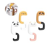 HJIAMA Ganchos para Bolsas 4 Piezas, Ganchos de Bolso para Mesa, Material ABS, Diseño Antideslizante, Puede Girar 360°, Forma de Dibujos Animados, Gancho Plegable, Adecuado para Hogar, Escuela