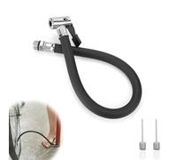 HJIAMA Manguera Inflador Neumaticos, 36,5 cm Manguera Repuesto para Bomba Aire, con Aguja Inflado, Adaptador de Manguera, para Bombas Aire, Compresores, Infladores Neumáticos