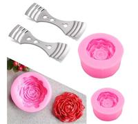 HJIAMA Moldes de Flores para Hacer Velas 2 Piezas, Moldes para Velas Silicona Fácil Desmontar Desmoldar, Moldes para Velas Altamente Maleable, para Decoración Manualidades