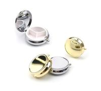 HJIAMA Pastillero, Juego de 4, dos Cada Uno en Oro Y dos en Plata, Pastillero de Bolsillo, Moderno y Portátil, con Espejo en El Interior, Pastilleros Pequeños, Adecuado Para Uso Diario y Viaj
