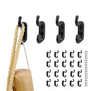 HJIAMA Perchas Pared 20 Piezas, Vintage Ganchos para Colgar Ropa, Colgadores Pared Ganchos Dobles Superior e Inferior, Percheros Pared Negro, para Baño, Cocina, Balcón, Entrada