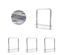 HJIAMA Perno en U M8 4 piezas, 70 x 110 mm Pernos en U Acero Inoxidable, Rosca M8 Perno Cuadrado en U, con Tuerca Tapón, para fijar Tuberías, Solares, Bicicletas