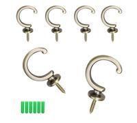 HJIAMA Recoge Cortinas, 6 Piezas Metal Ganchos para Cortinas, Elegante Retro Alzapaños Cortinas, Cortinas hasta Suelo, Cortinas Cuentas, Ganchos Fijos para Cortinas Cama