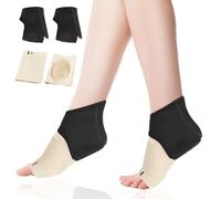 HJJMN 2 Pares Manga de Soporte de Arco Suaves Set, Soporte Acolchado de Fascitis Plantar Elásticas que Absorben la Humedad, Protectores de Talon para Tendinitis de Aquiles Hombres Mujeres 36-45