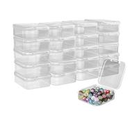 HJJMN 20 Piezas Mini Caja de Plástico Transparente, Caja de Almacenamiento de Objetos Pequeños Manualidades, Cuentas Cajas Rectangulares de Alta Transparencia con Tapa Abatible para Pastillas Joyas