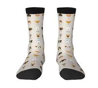 HJKdfv Calcetines deportivos unisex con estampado de raza de perro para adultos, transpirables, informales, atléticos, diarios, para hombres y mujeres, 2 Negro-1, Altoa única