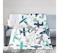 HJKdfv Cobija de microforro polar ultrasuave con estampado de avión, suave, ligera, acogedora manta de franela para cama, sofá, sofá y viajes, cálida