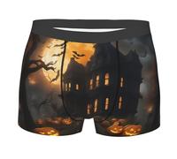 HJKdfv Happy-Halloween - Calzoncillos tipo bóxer para hombre, transpirables, suaves y elásticos, cómodos y clásicos para hombre para todo el día, Negro, S