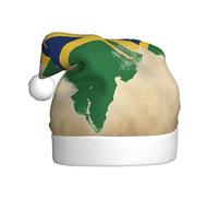 HJKdfv Sombrero unisex con diseño de mapa de la bandera de las Islas Salomón con tres estrellas, gorro de Papá Noel para hombres y mujeres, gorro de felpa para invierno