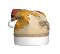 HJKdfv Sombrero unisex de fiesta de Navidad con diseño de mapa de la bandera del Reino de Bután, gorro de Papá Noel para hombres y mujeres, sombrero de felpa para invierno