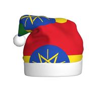 HJKdfv Sombrero unisex de fiesta de Navidad con estampado de bandera de Etiopía, gorro de Papá Noel para hombres y mujeres, sombrero de felpa para invierno