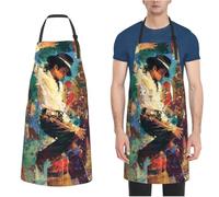 HJKJKKJ Delantales de cocina ajustables con 2 bolsillos, delantal de chef Michael Jackson para hombres y mujeres, Michael Jackson10, One Size